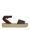 Sandales cuir à plateforme - marron foncé