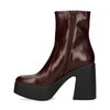 Bottines cuir à talon - marron foncé