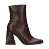 Bottines cuir avec talon cubain - marron foncé