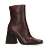 Bottines cuir avec talon cubain - marron foncé