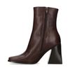 Bottines cuir avec talon cubain - marron foncé