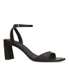 Mules en cuir à talon droit - brun foncé