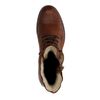 Combat boots en cuir avec doublure fausse fourrure - marron