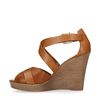 Chaussures compensées en cuir - cognac