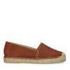 Espadrilles en cuir avec imprimé serpent en relief - marron
