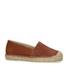 Espadrilles en cuir avec imprimé serpent en relief - marron