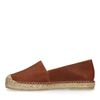 Espadrilles en cuir avec imprimé serpent en relief - marron