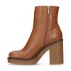 Bottines en cuir avec talon cubain - marron