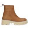 Bottines en cuir avec talon bas - marron