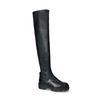 Chelsea boots hautes en cuir et synthétique - noir