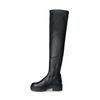 Chelsea boots hautes en cuir et synthétique - noir