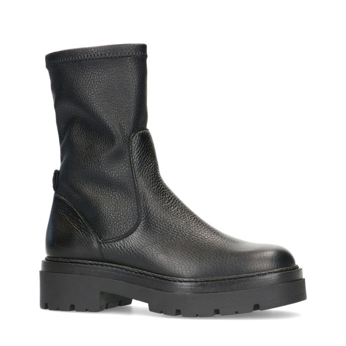 Chelsea boots cuir et synthétique - noir