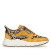 Dad shoes en cuir avec imprimé léopard - jaune ocre