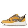 Dad shoes en cuir avec imprimé léopard - jaune ocre