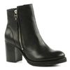 Bottines cuir à talon avec fermeture éclair - noir