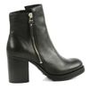 Bottines cuir à talon avec fermeture éclair - noir