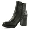 Bottines cuir à talon avec fermeture éclair - noir