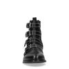 Bottines motardes en cuir avec boucles - noir