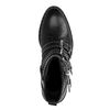 Bottines motardes en cuir avec boucles - noir