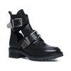 Bottines ajourées en cuir - noir