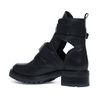 Bottines ajourées en cuir - noir