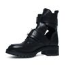 Bottines ajourées en cuir - noir