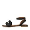 Sandales cuir avec froufrous - noir