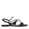 Sandales en cuir avec perles - noir