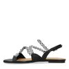Sandales en cuir avec perles - noir