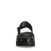 Sandales cuir à plateau avec clous - noir