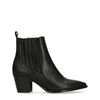 Bottines cuir à talon avec imprimé serpent - noir