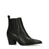 Bottines cuir à talon avec imprimé serpent - noir