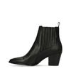Bottines cuir à talon avec imprimé serpent - noir