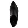 Bottines cuir à talon avec imprimé serpent - noir