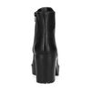 Bottines en cuir avec talon cubain et fermeture éclair - noir