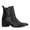Bottines en cuir avec clous - noir