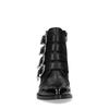 Bottines cuir à boucles avec détails - noir