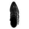 Bottines cuir à boucles avec détails - noir
