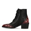 Bottines cuir à boucles avec détails western - noir