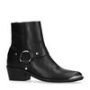 Bottines en cuir style western - noir