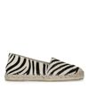 Espadrilles en cuir avec imprimé zèbre - noir