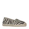 Espadrilles en cuir avec imprimé zèbre - noir