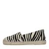 Espadrilles en cuir avec imprimé zèbre - noir