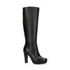 Bottes hautes en cuir à talon - noir