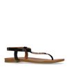 Sandales en cuir avec détails dorés - noir