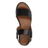 Sandales en cuir avec semelle plateforme - noir