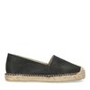Espadrilles en cuir avec imprimé serpent en relief - noir