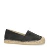 Espadrilles en cuir avec imprimé serpent en relief - noir