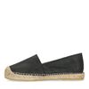 Espadrilles en cuir avec imprimé serpent en relief - noir