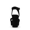 Sandales en cuir avec talon cubain - noir